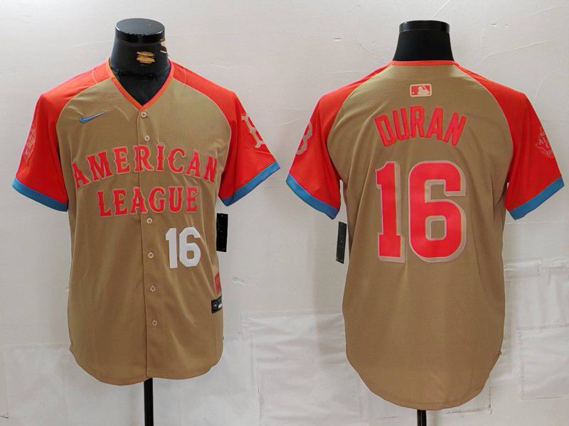 Men Boston Red Sox #16 Duran Orange All star 2024 Nike MLB Jersey style 3->boston red sox->MLB Jersey